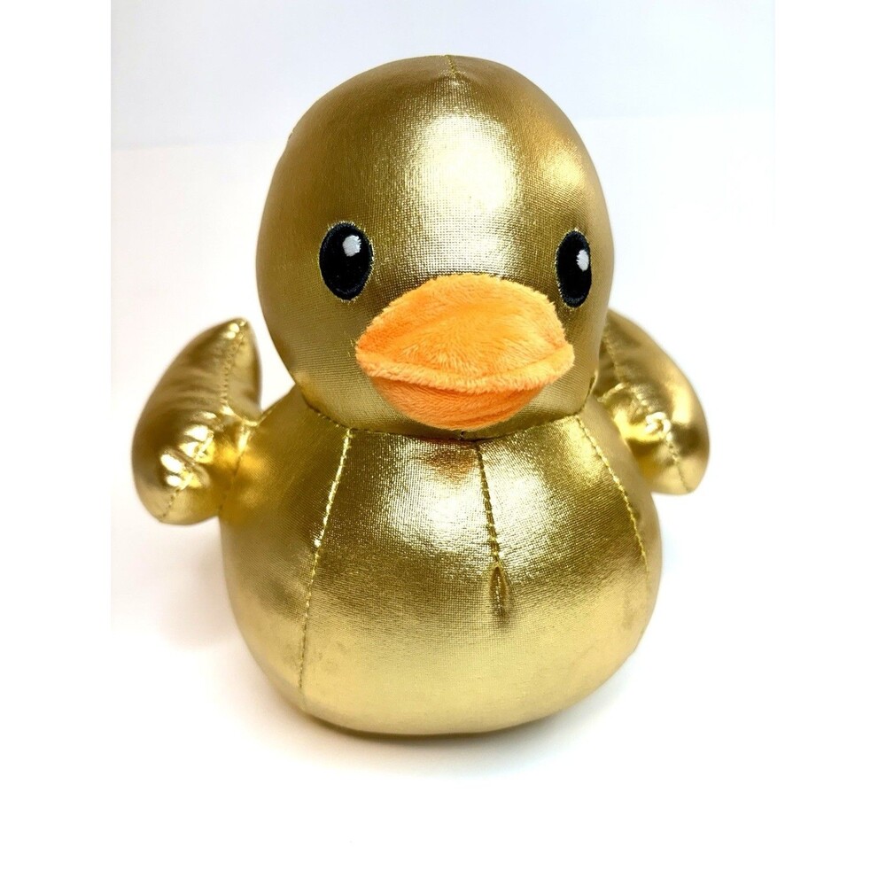 Ploofs Metallic Gold Duck Plush Stuffed 8” Animal Toy. NWOT. #duckduckjeep